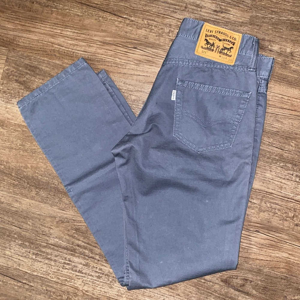 LEVIS 511 Slim Fit Men's Stretch Blue/Grey Denim Jeans Pants Size 30 x 30 NWOT